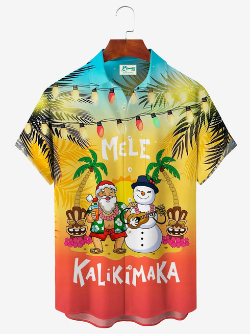 Men's Christmas Funny Graphic Short Sleeve Hawaiian Shirt